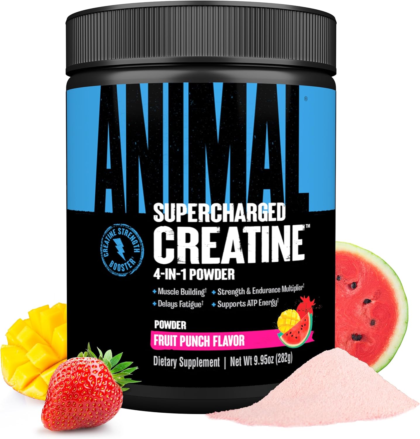 Animal, Creatina em Pó Supercharged, Fruit Punch 282 gramas, 30 Doses