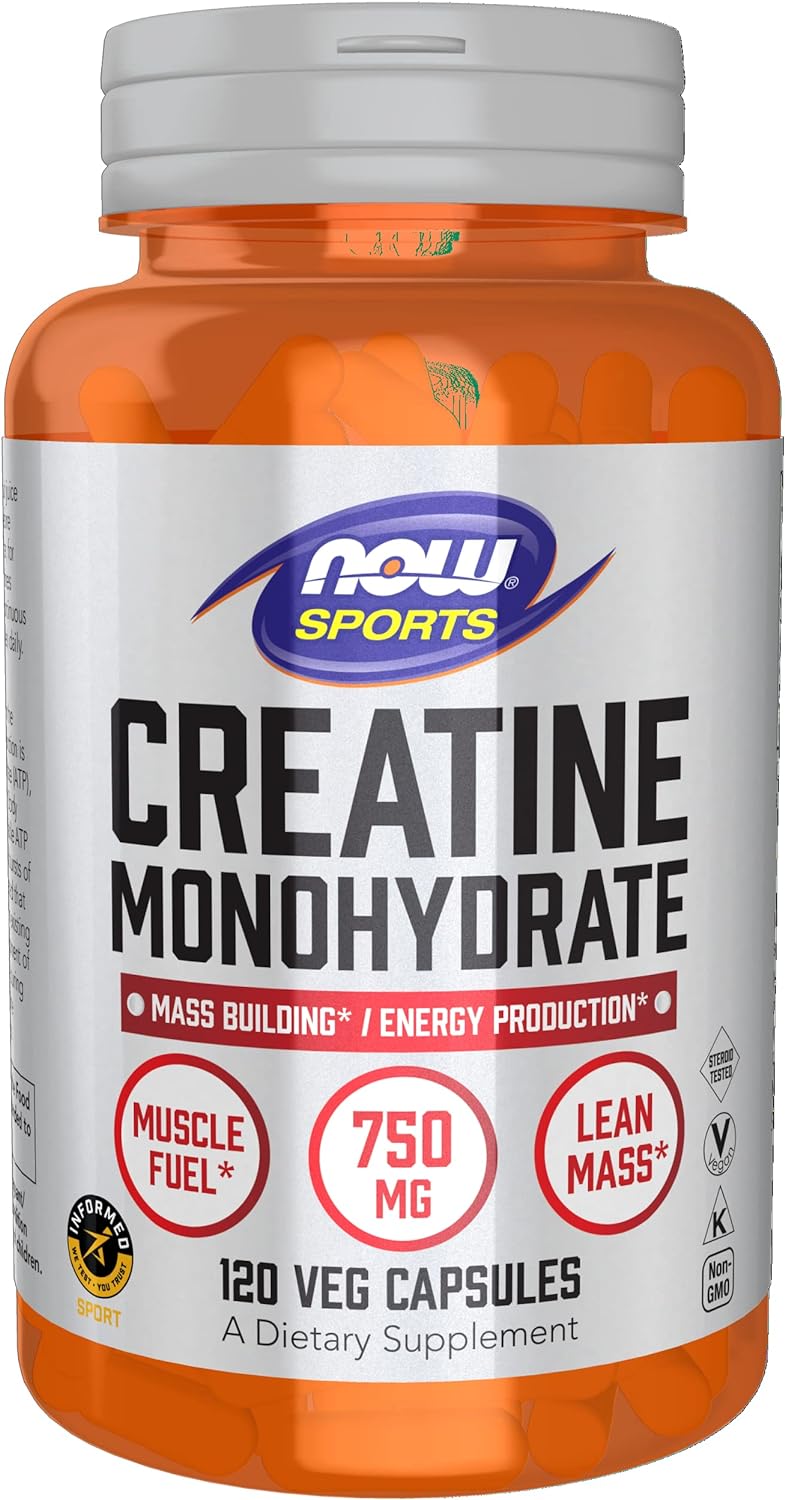 NOW Foods, Sports, Creatina Monohidratada 120 Capsulas Vegetais