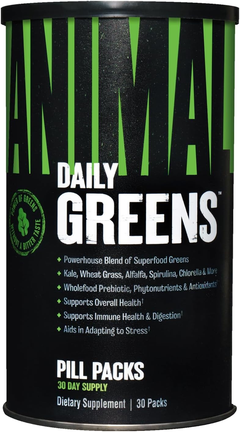 Animal Greens Pak - Clorofila, Spectra, Superfood Whole Food Prebiótico e Probiótico Mistura de Super Digestão para Saúde Intestinal, Suporte Imunológico