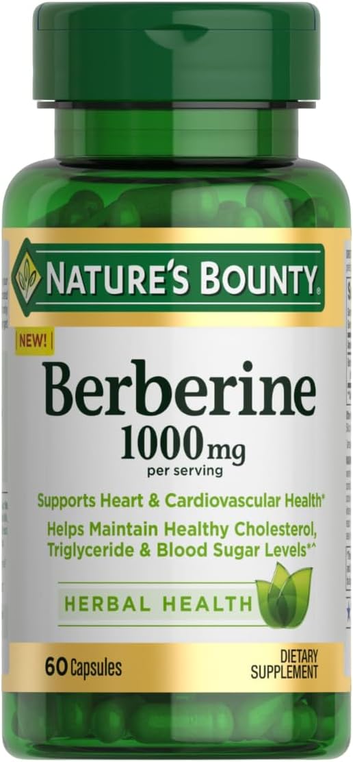 Nature's Bounty Berberina 1.000 mg, 60 Cápsulas (500 mg por Cápsula)