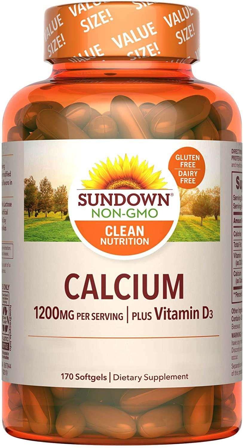 Sundown Cálcio 1200mg com Vitamina D3, 170 Softgels - NutriVita