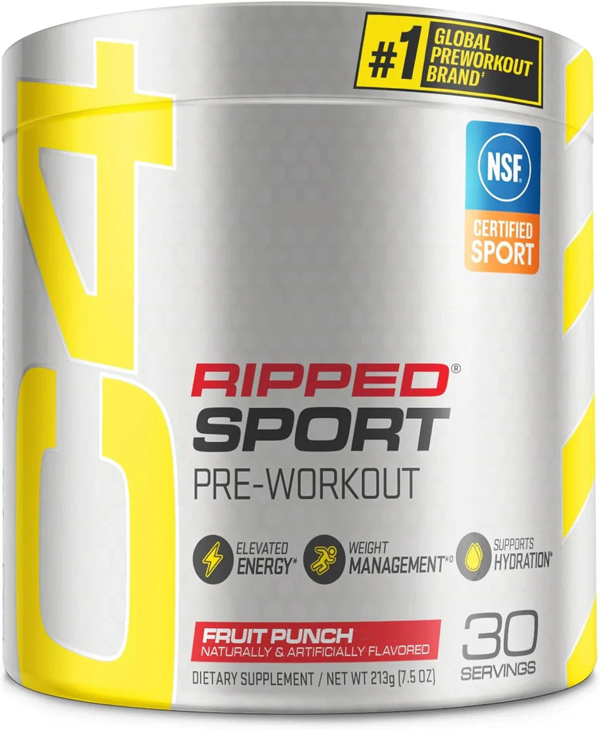 Pote de Cellucor C4 Ripped Sport pré-treino com 30 doses.