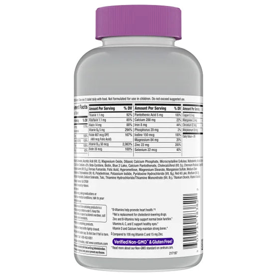 Frasco Centrum Silver Women 50+ – Multivitamínico Original para Mulheres com mais de 50 Anos (275 Cápsulas)