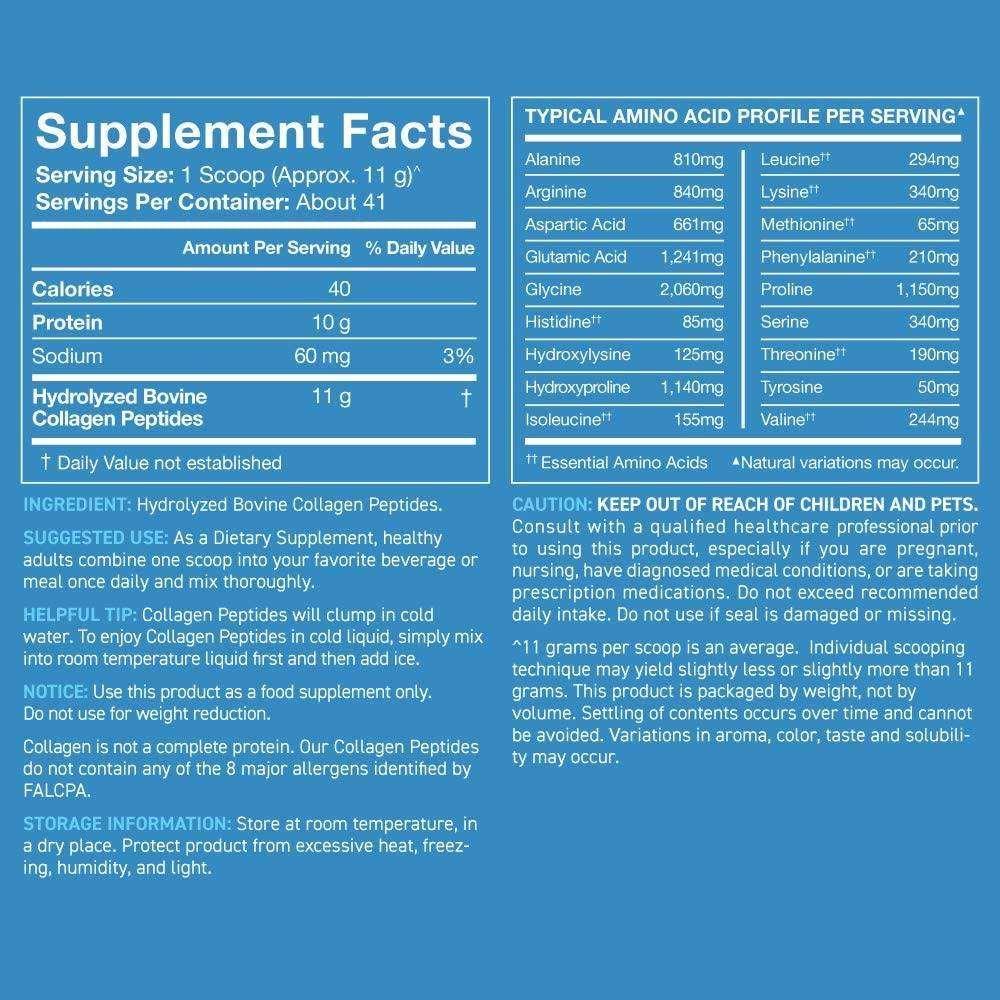 Peptídeos de Colágeno em Pó (456 gr) 100% Natural - NutriVita