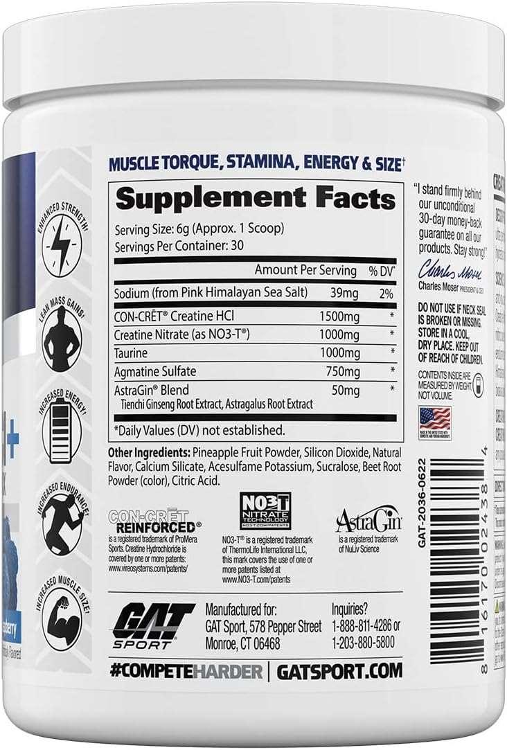 GAT Creatina Monohidratada 300 gramas - 60 Doses - NutriVita