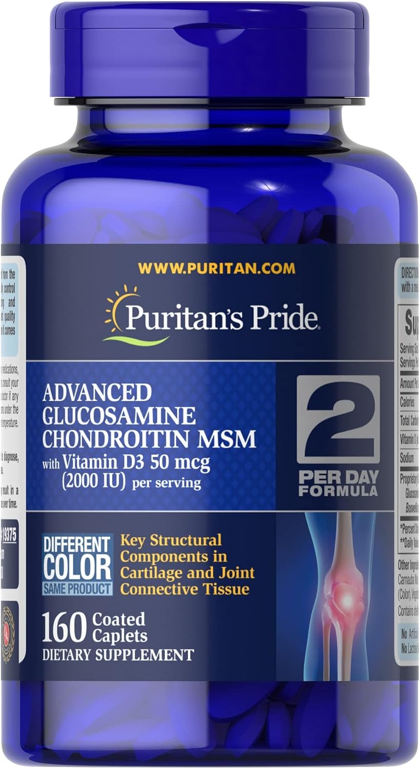 Puritan's Pride Glucosamina Condroitina MSM Avançado 160 Cápsulas