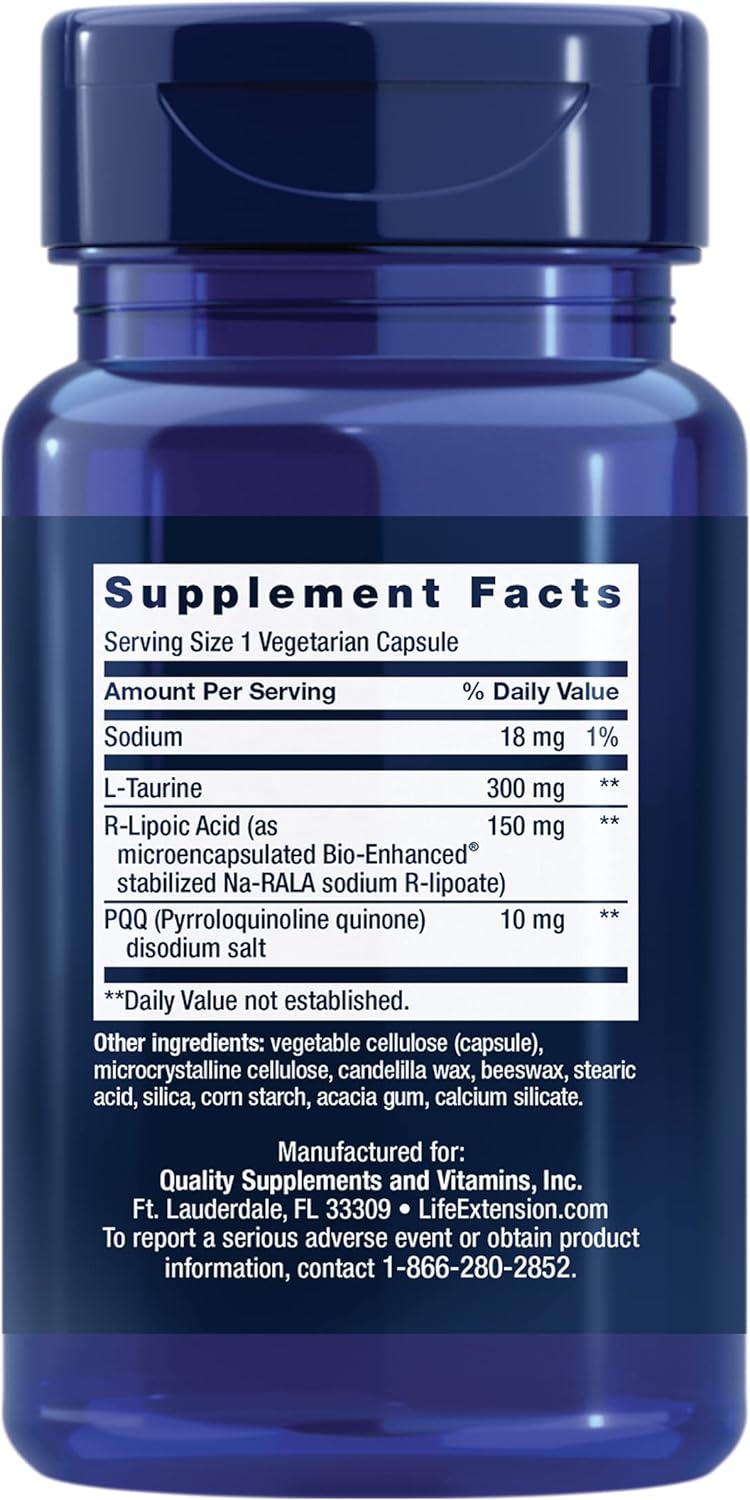 Life Extension Mitochondrial Basics com BioPQQ, 30 Capsulas - NutriVita