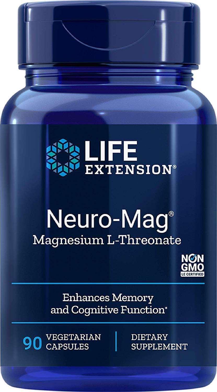 Life Extension Neuro-Mag Magnésio L-Treonato, 90 Veg Capsulas - NutriVita