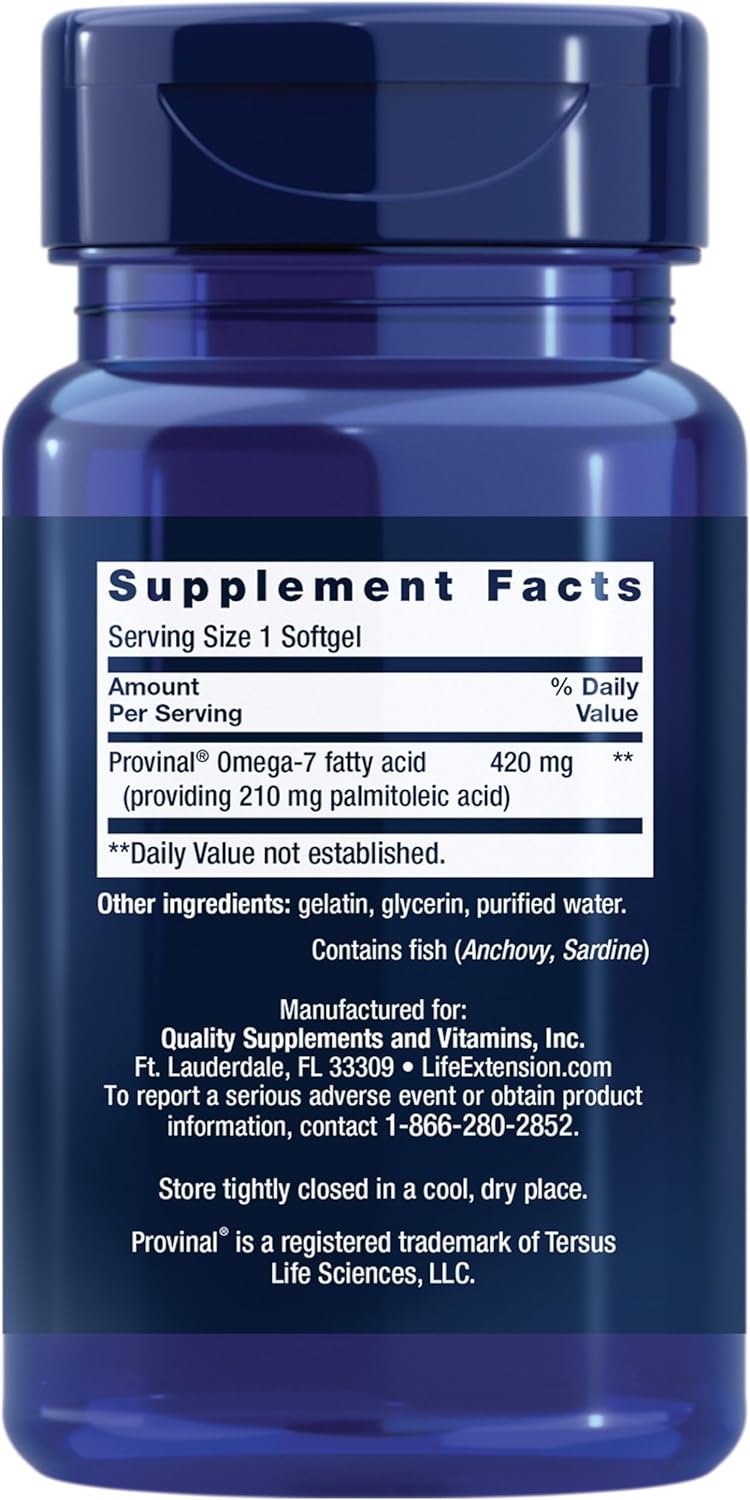 Life Extension Provinal Purified Omega-7 30 Softgels - NutriVita