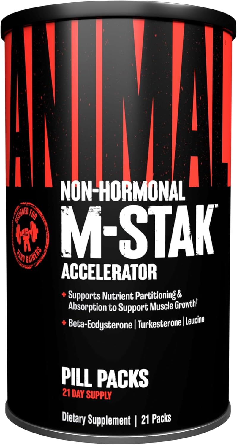 Lata frontal do suplemento construtor muscular Universal Nutrition Animal M-Stak 21 Packs original dos EUA.