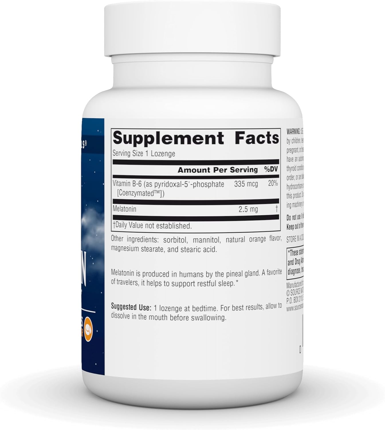 Source Naturals Melatonina Sublingual 2.5mg Orange 240 Tablets