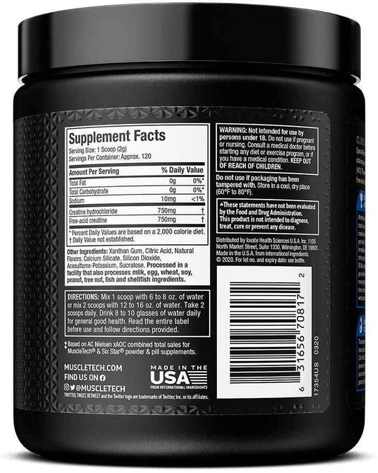 Muscletech - Creatina Creactor 120 Doses (203 gr) - NutriVita