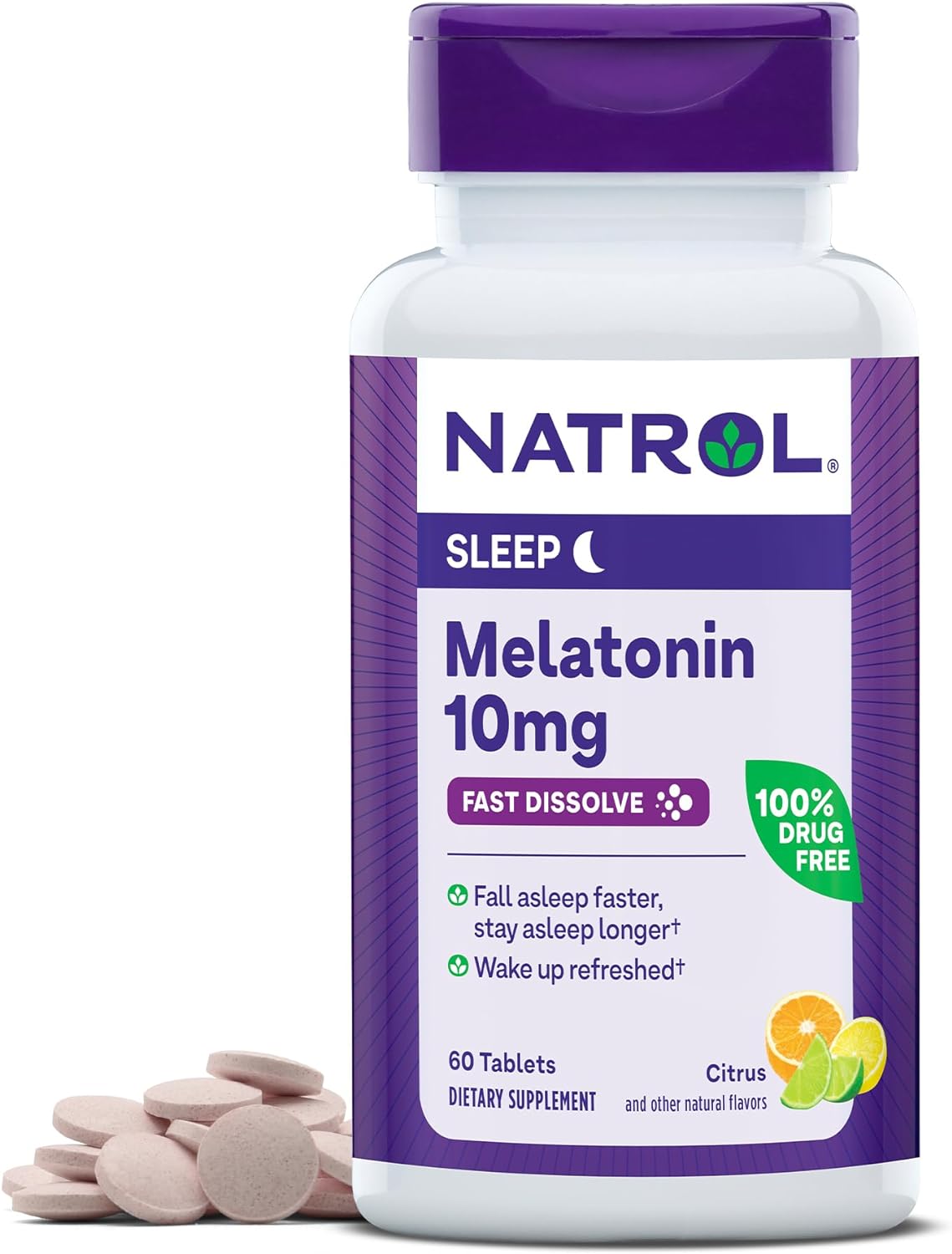 Natrol Melatonina 10mg Rápida Dissolução Citrus Punch 60 Caps - NutriVita