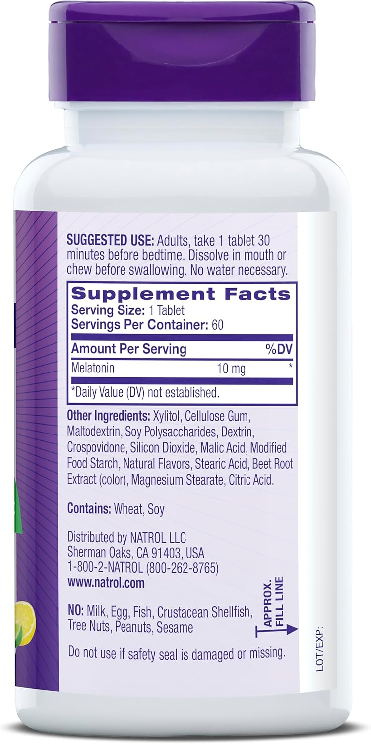 Natrol Melatonina 10mg Rápida Dissolução Citrus Punch 60 Caps - NutriVita