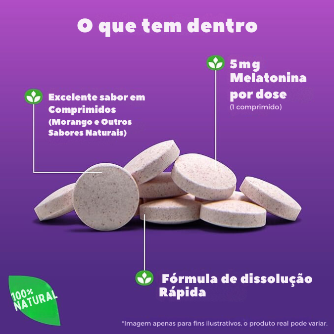 Natrol - Melatonina 5 Mg 250 Tablets Dissolução Rápida Sabor Morango - NutriVita