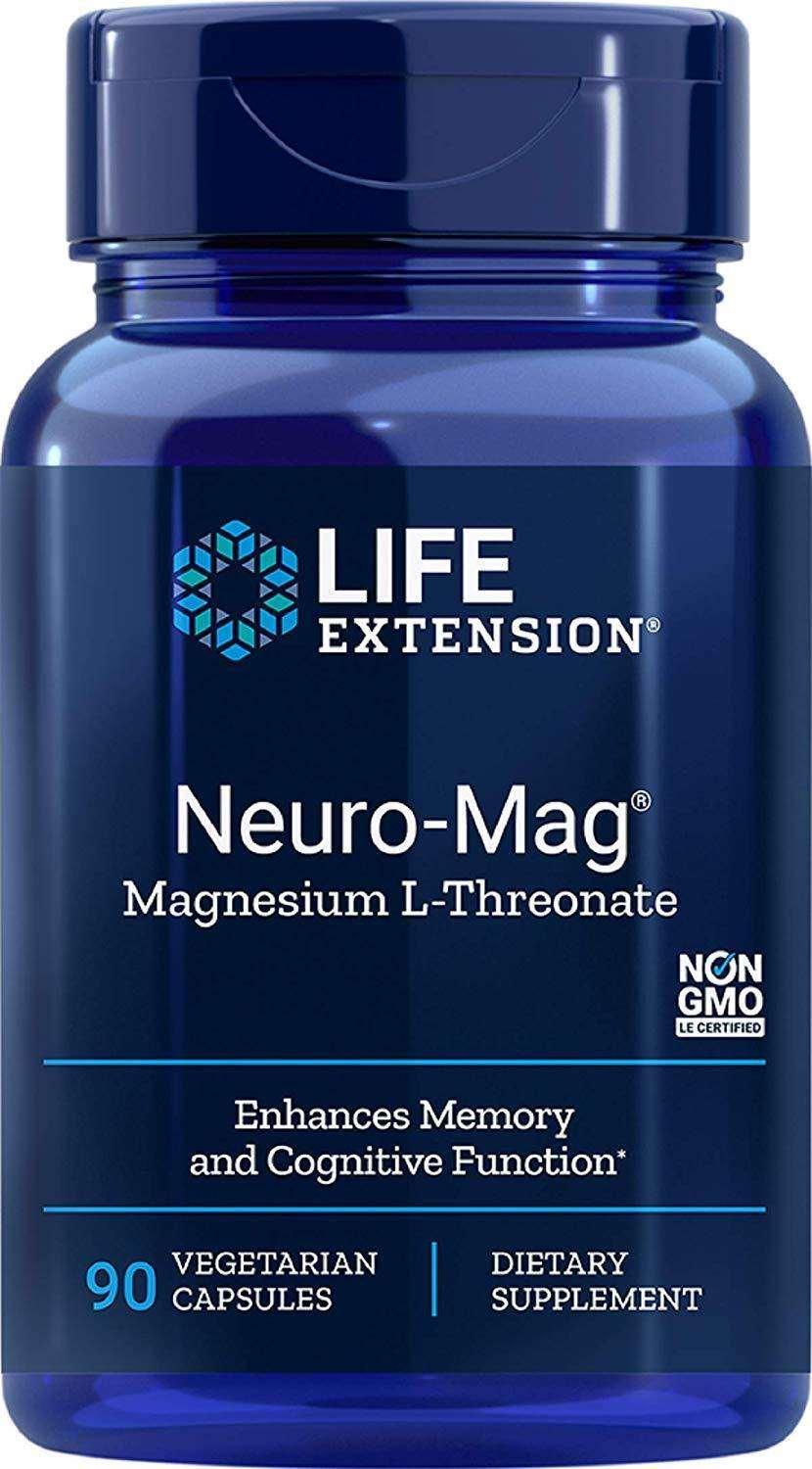Life Extension Neuro-Mag Magnésio L-Treonato, 90 Veg Capsulas - NutriVita
