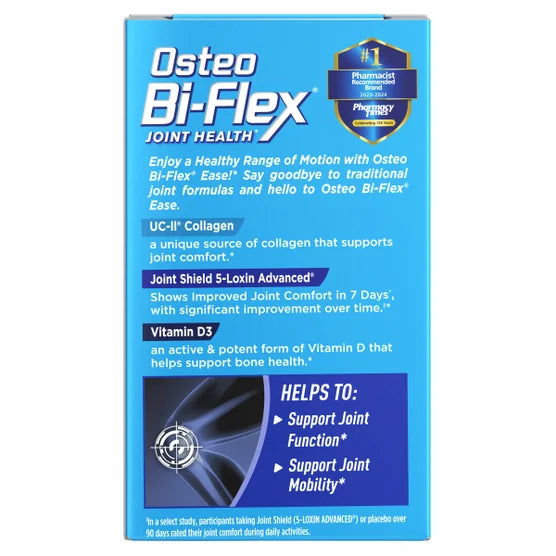 Caixa do suplemento Osteo Bi-Flex Ease com Colágeno UC-II.