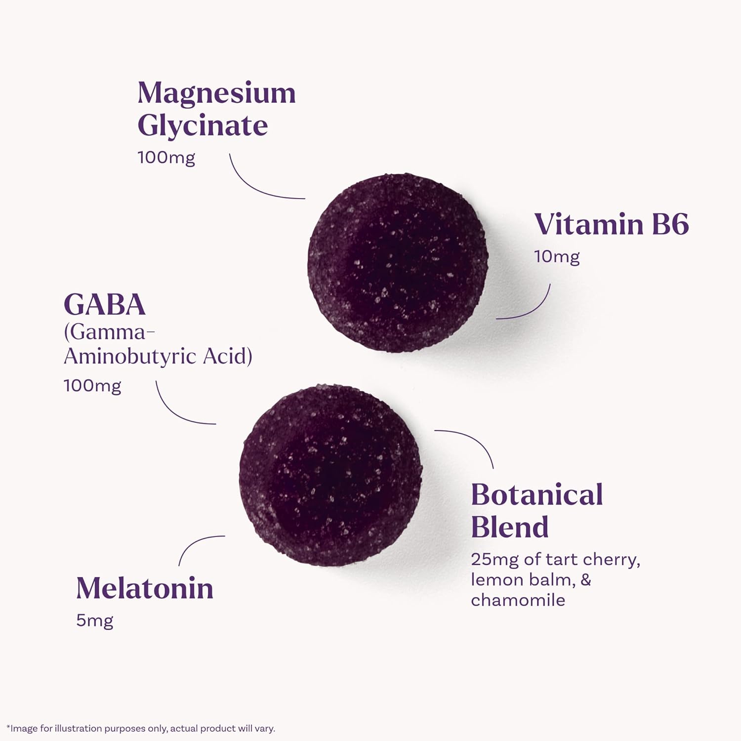 Natrol Sleep + Restore Gomas de Magnésio Glicinato com Melatonina 5mg – Magnésio Calmante com GABA, Blend Botânico, Sabor Cereja, 60 Gomas