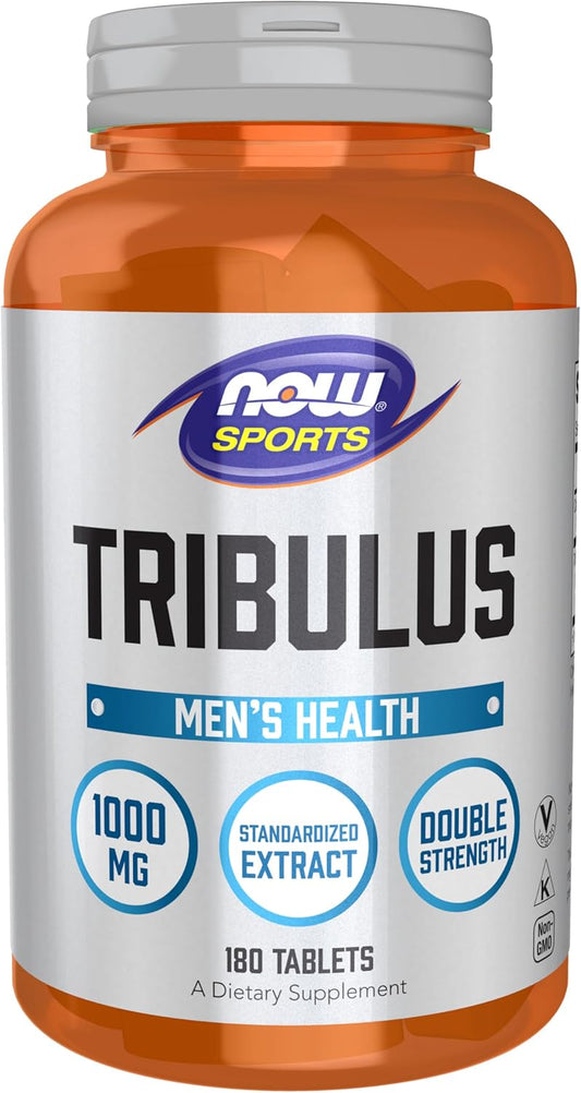 Frasco de suplemento Tribulus terrestris 1000 mg Now Sports importado Original.
