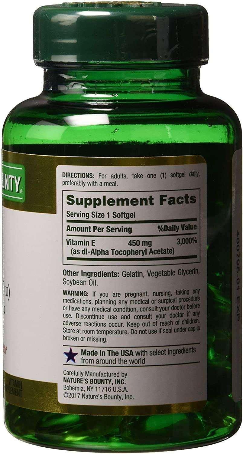 Nature's Bounty - Vitamina E-400 UI 100 Caps - NutriVita