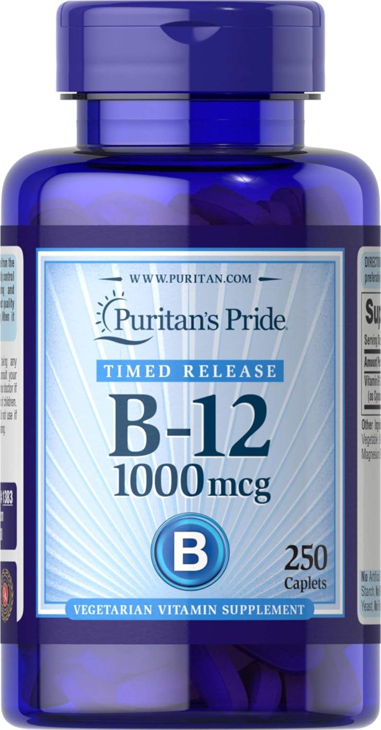 Puritan's Pride Vitamina B-12 1000mcg (250 Comprimidos de Liberação Programada).