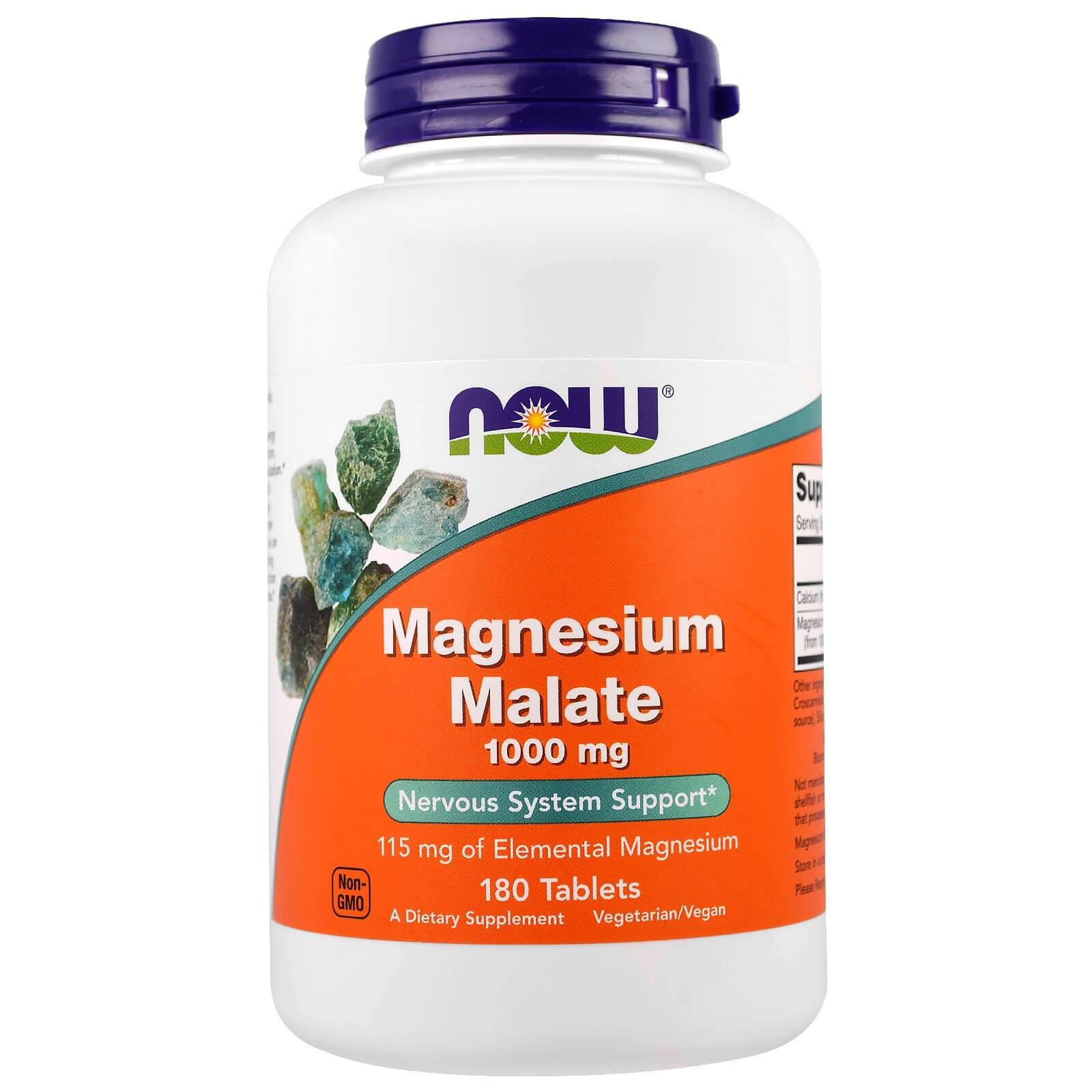 Now Foods Magnésio de Malato 1,000 mg 180 Tablets - NutriVita