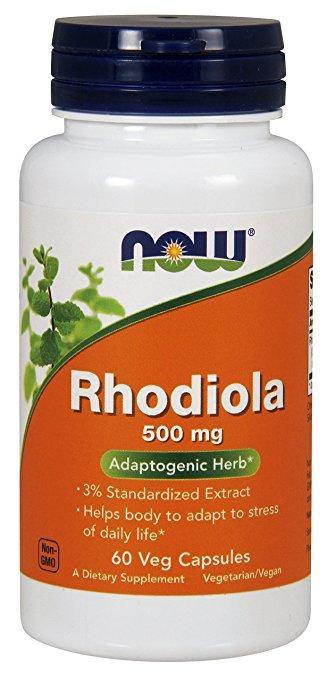 NOW Rhodiola 500mg: Suporte Adaptogênico para o Estresse e Bem-Estar - 60 Cápsulas Veganas - NutriVita