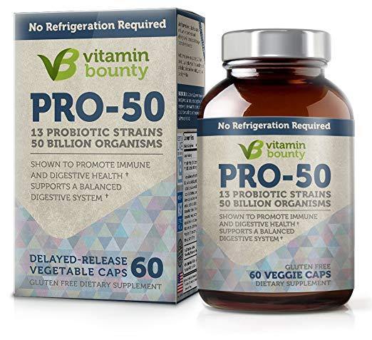 Vitamin Bounty - Pro 50 Probiótico - 13 Strains, 50 Bilhão de Organismos 60 Caps - NutriVita