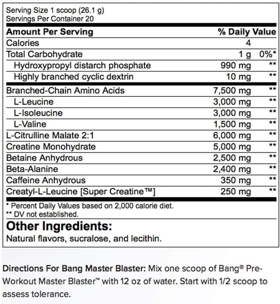 VPX Pre-treino Bang Master Blaster 20 Doses (1.1 lbs) - NutriVita