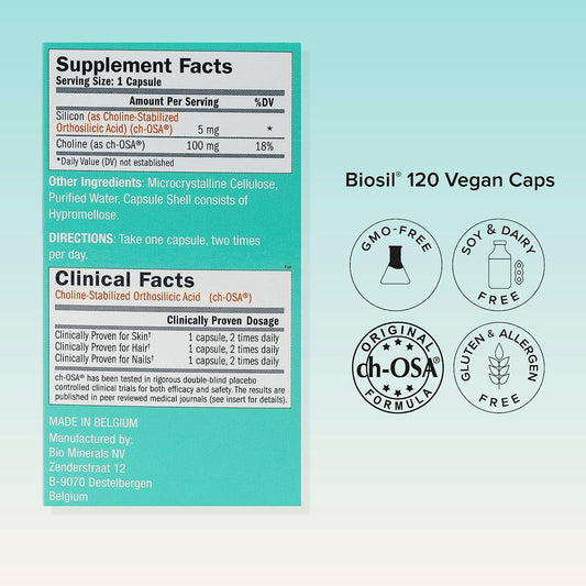 BioSil - Hair, Skin, Nails 120 Capsulas (Gerador de Colágeno) - NutriVita