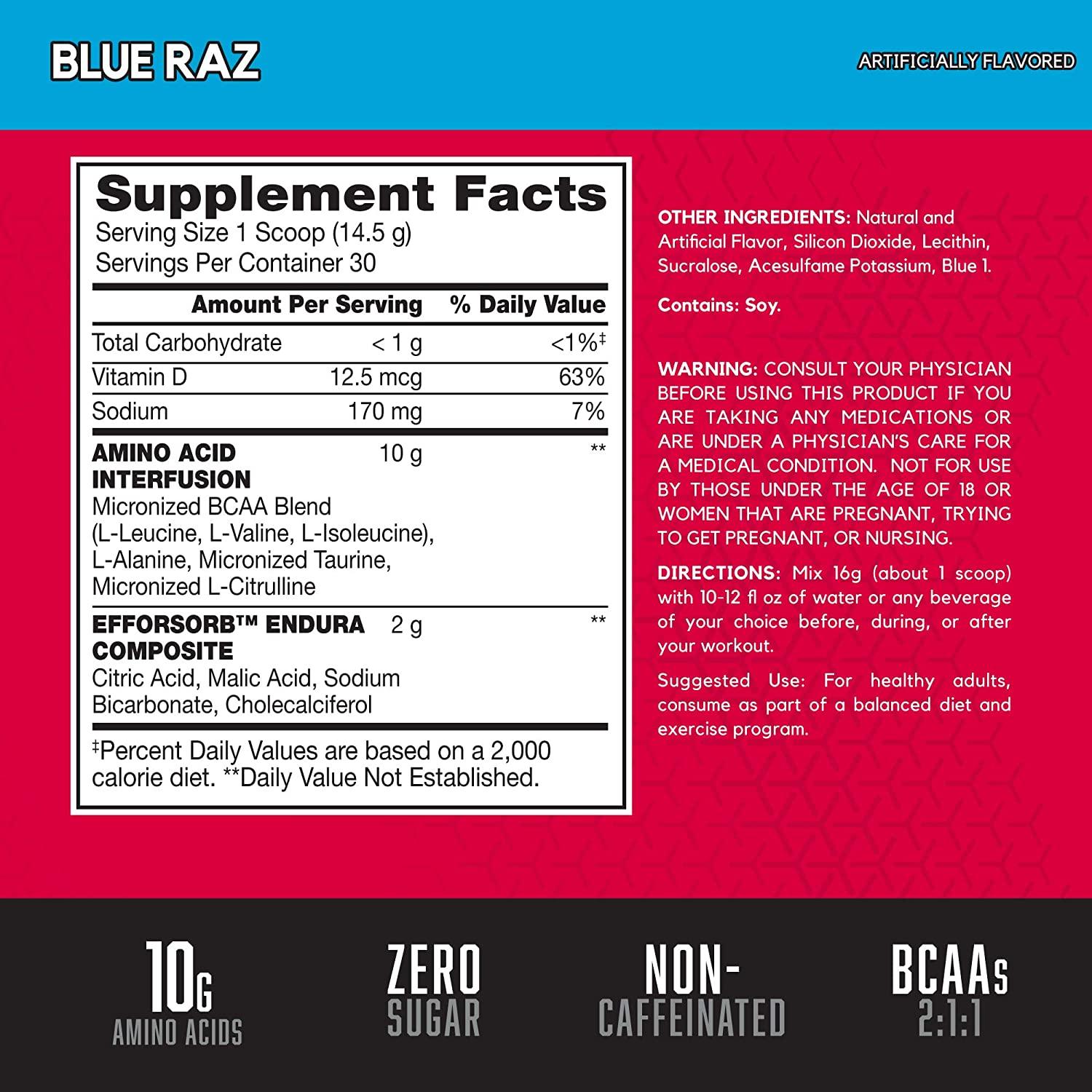 Pote do suplemento BSN Amino X, BCAA em pó para recuperação e resistência, embalagem de 30 doses, com o rótulo da BSN em destaque.