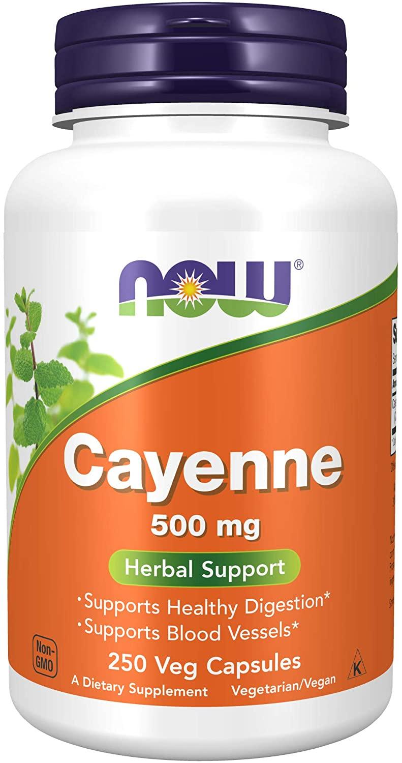 NOW Sports Cayenne 500 mg (Pimenta Caiena), 100 Caps Veg - NutriVita