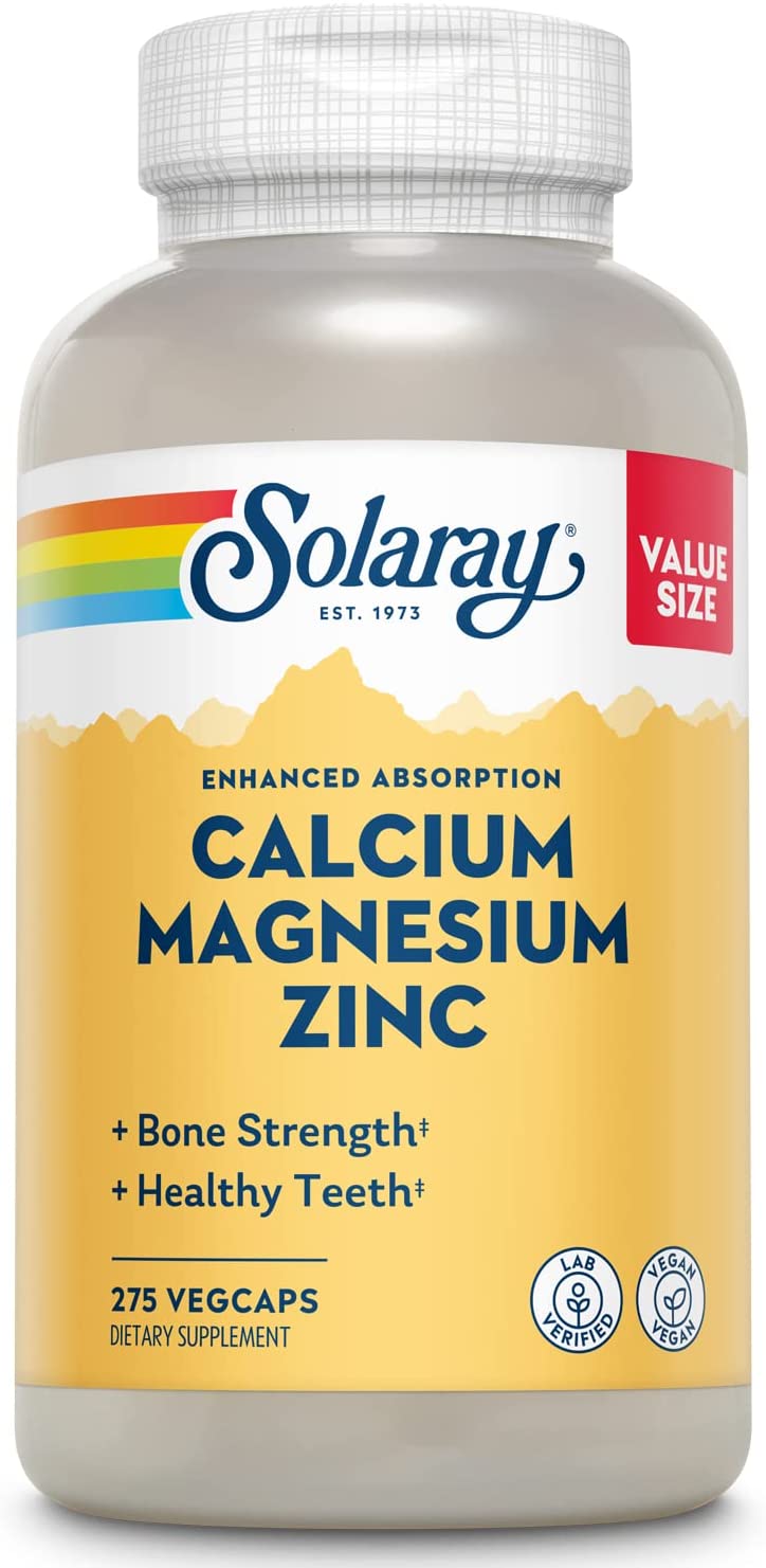 Solaray Cálcio Magnésio Zinco, 275 Capsulas Vegetais
