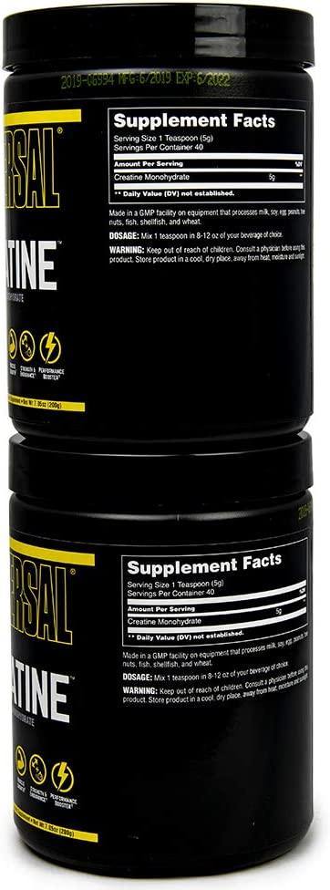 Universal Nutrition - Creatina Monoidratado 2 Potes de 200 gramas