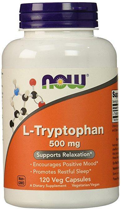 NOW L-Tryptophan (Triptofano) 500 mg,120 Veg Capsulas - NutriVita