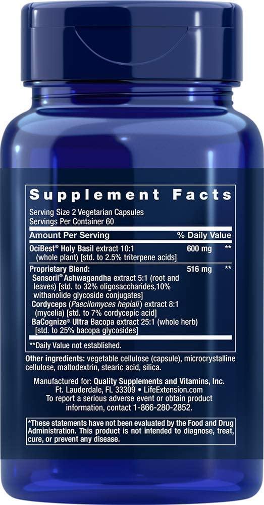 Life Extension Adrenal Energy Formula, 120 Veggie Caps - NutriVita