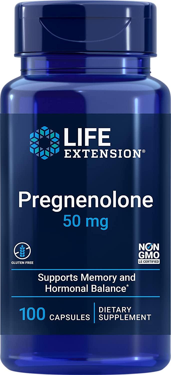 Frasco de Life Extension Pregnenolona 50 mg com 100 cápsulas - NutriVita
