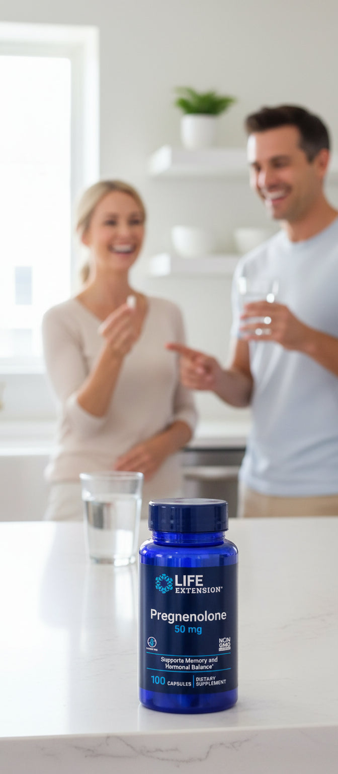 Frasco de Life Extension Pregnenolona 50 mg com 100 cápsulas - NutriVita