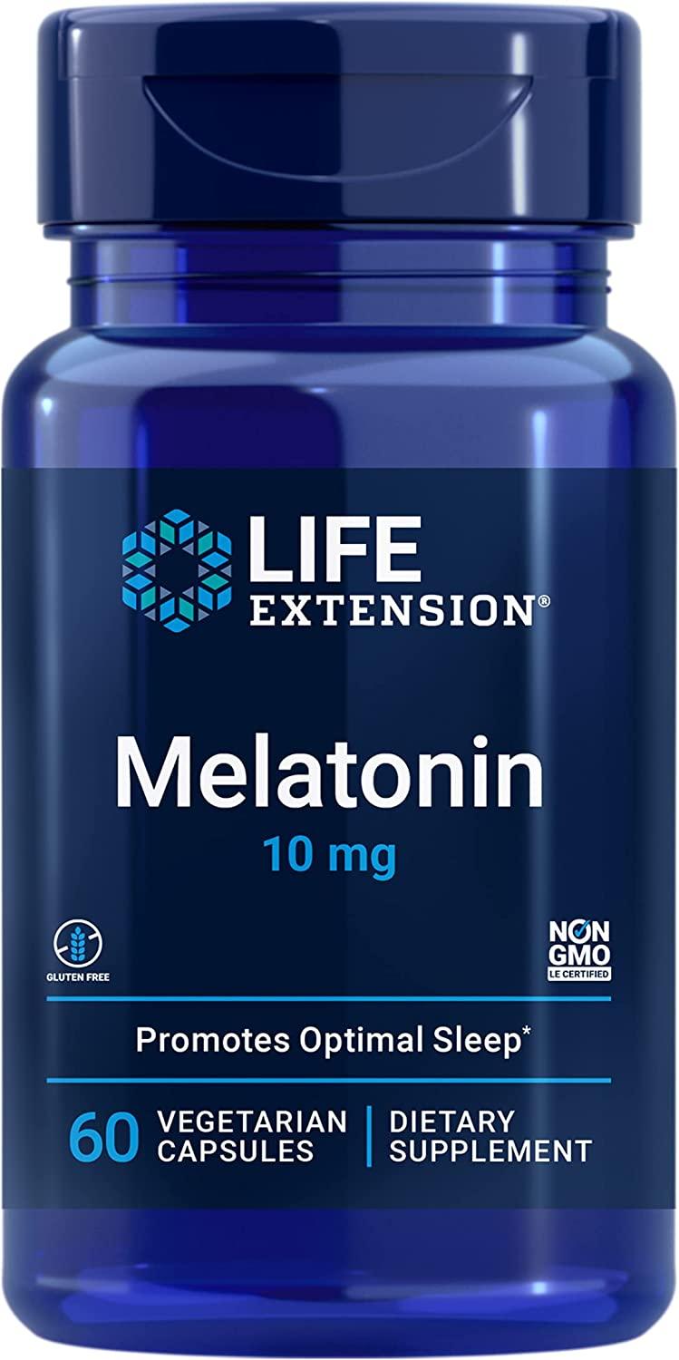 Life Extension Melatonina 10mg - para um sono reparador, saúde imunológica e equilíbrio hormonal - Suplemento de pílulas de melatonina - 60 cápsulas vegetarianas