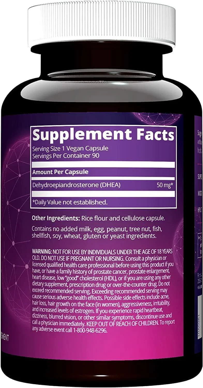 MRM Nutrition DHEA 50 mg cápsulas veganas suplemento original.