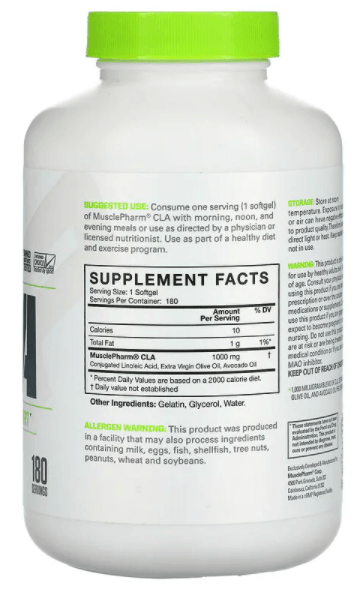 MusclePharm - CLA Core 1000 mg, 180 Softgels - NutriVita