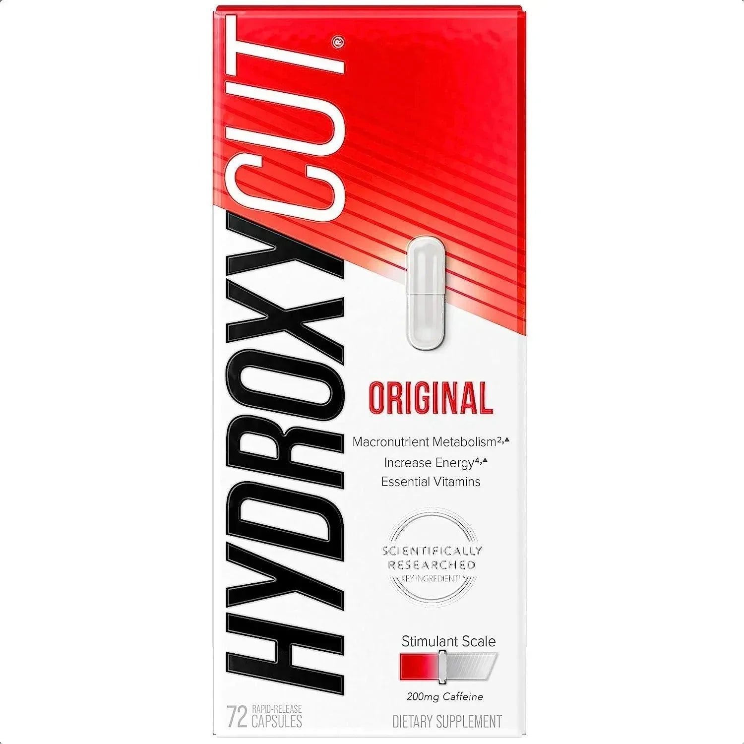 Frasco de Hydroxycut Pro Clinical com 72 cápsulas, suplemento termogênico para definição muscular e energia, importado original dos EUA vendido pela Nutrivita.