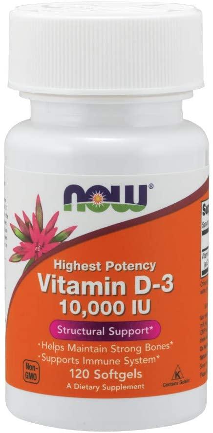 NOW Vitamina D-3 10,000 IU 120 Softgels - NutriVita