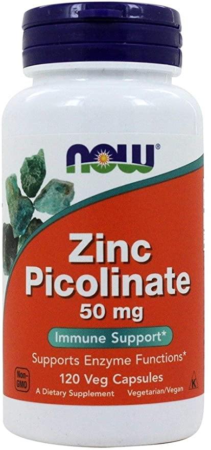 NOW Foods Zinco Picolinato - 50 mg - 120 Capsulas Vegetais