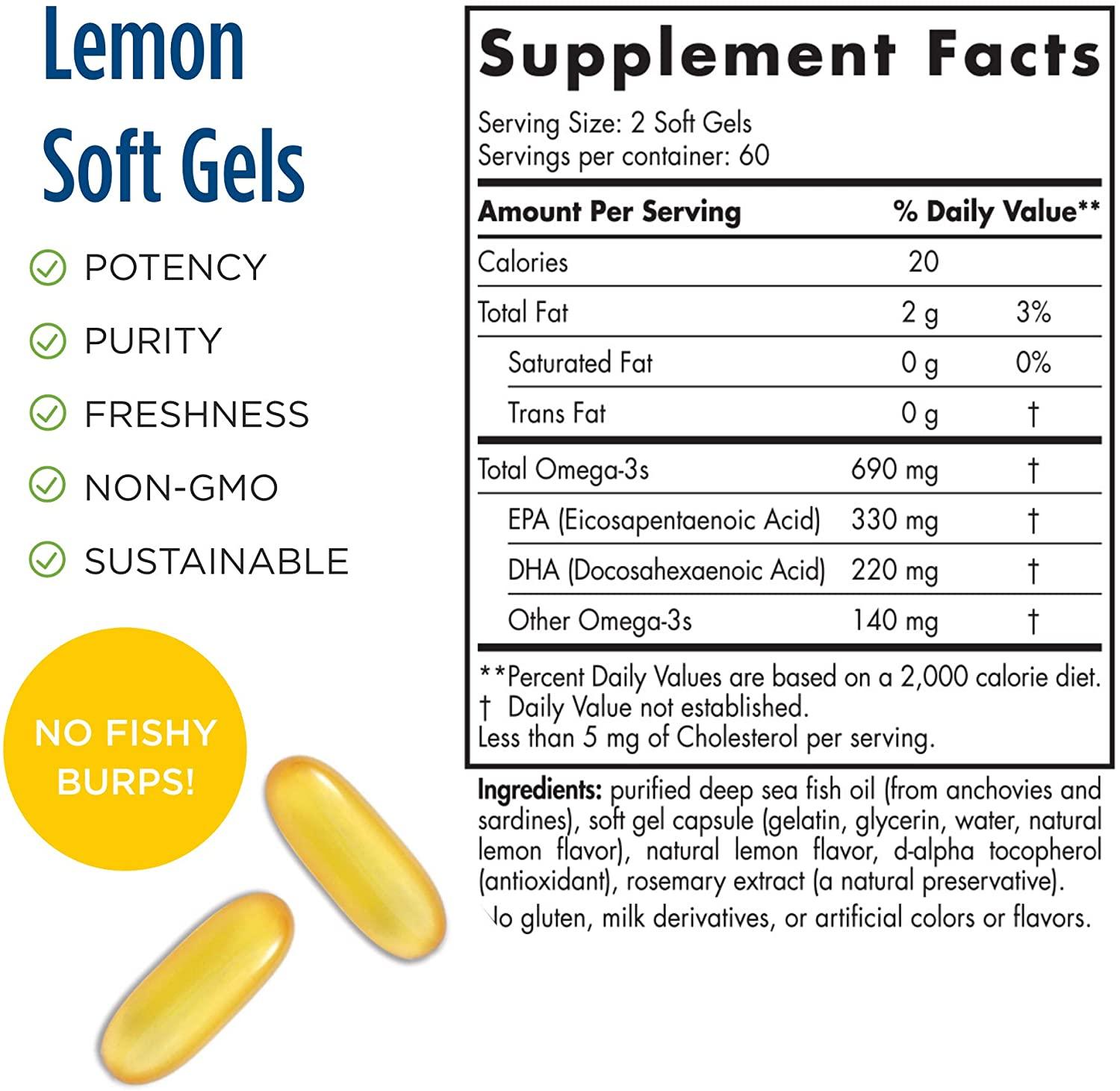 Nordic Naturals Omega-3, 690 mg, Sabor Limão 120 Caps Gels - NutriVita