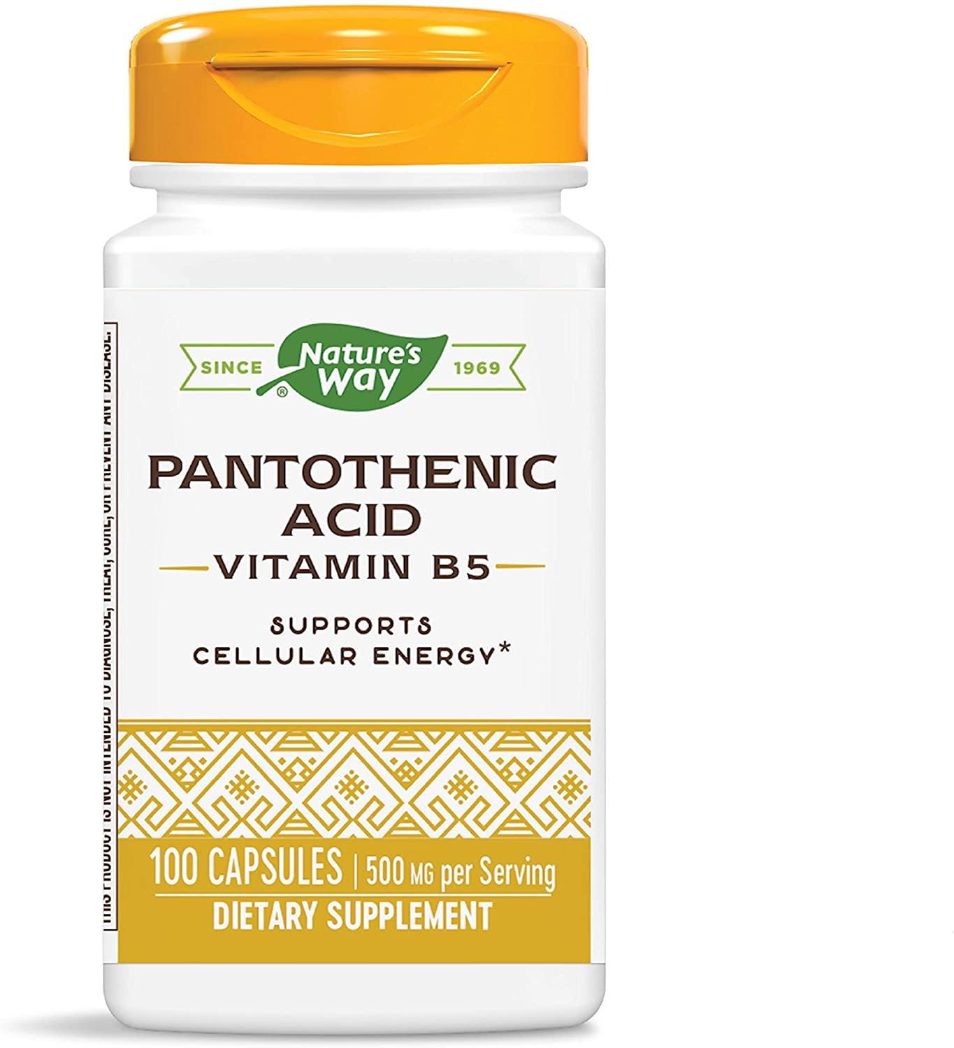 Nature's Way Ácido Pantotênico 500 mg 100 Capsulas - NutriVita