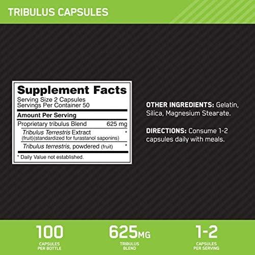 Optimum Nutrition - Tribulus 625 mg. - 100 Capsulas - NutriVita