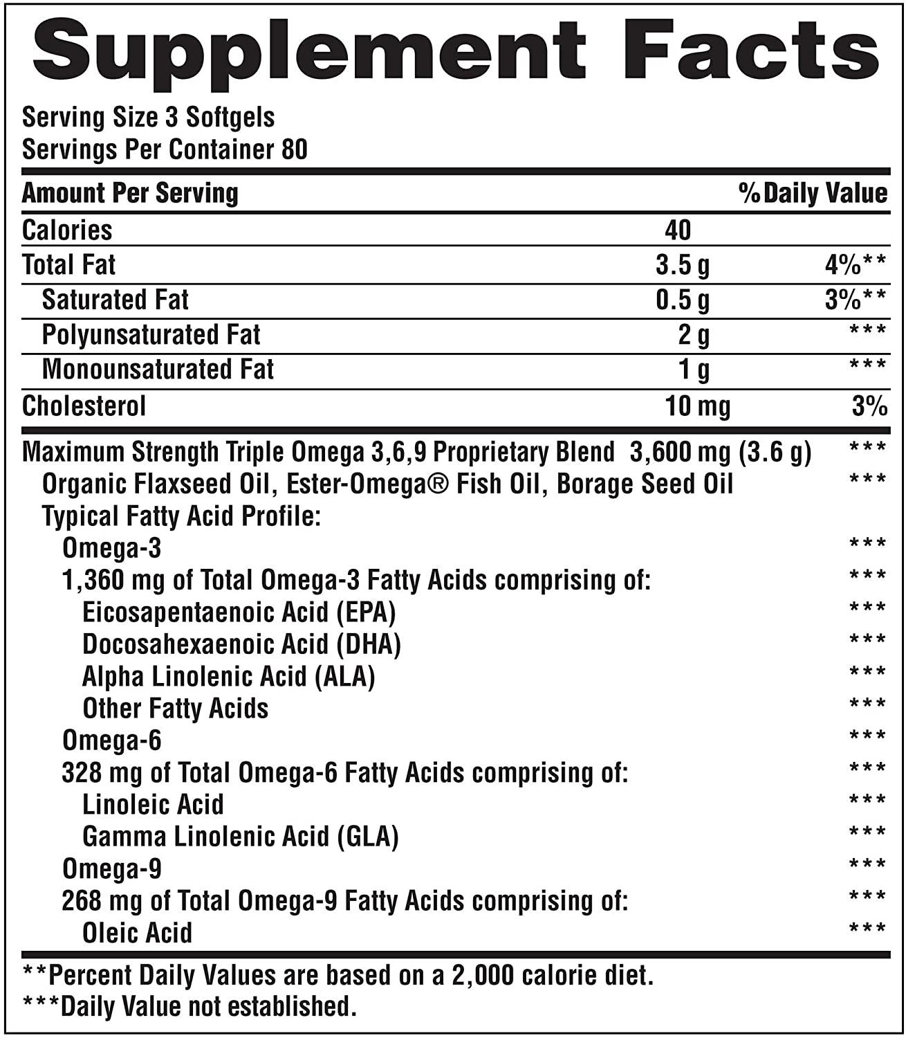 Puritan's Pride Triplo Omega 3-6-9 Óleo de peixe 240 Capsulas - NutriVita