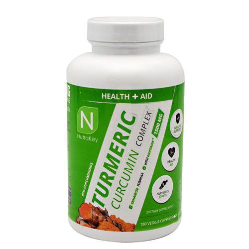 Nutrakey Turmeric 1500mg 180 Veggie Caps (Complexo de Curcumina)