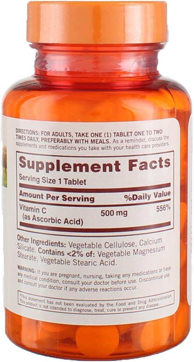 Sundown Naturals Vitamina C 500 mg, 100 Tablets - NutriVita